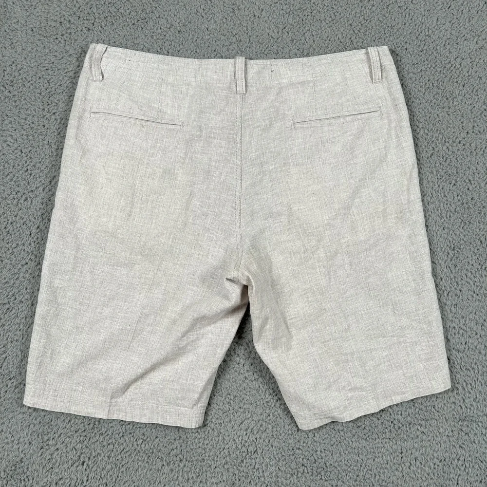 Wallin & Bros‎ Shorts Mens 36W Beige Linen Cotton Blend Summer Classic Casual - Picture 8 of 8